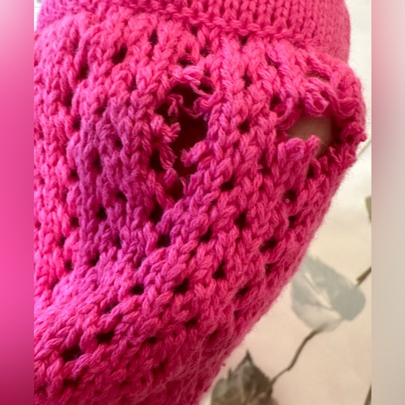 MISA LA SEE NOTES Tia top and bottom flamingo pink crochet 2 piece set LARGE NWT - Picture 8 of 11